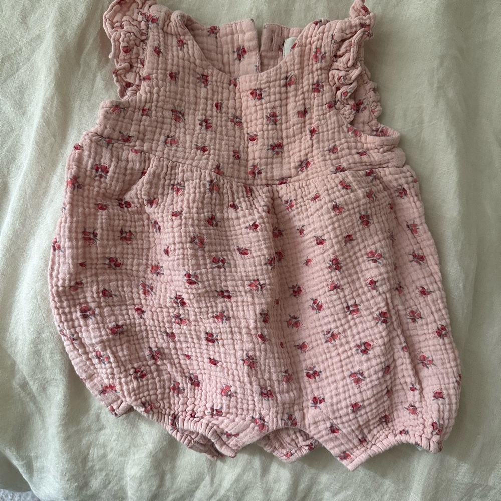 Pink Floral Baby Romper